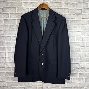 Golden Bear Nicklaus Hart Schaffner Navy & Gold Buttons Blazer Sports Coat 42R
